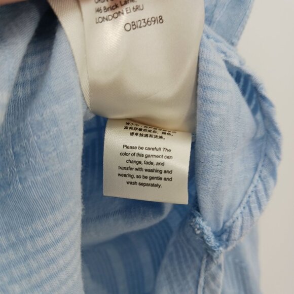 Anthropologie PILCRO Theresa Blue Lace Up Back Shirt Size Small - Picture 11 of 13